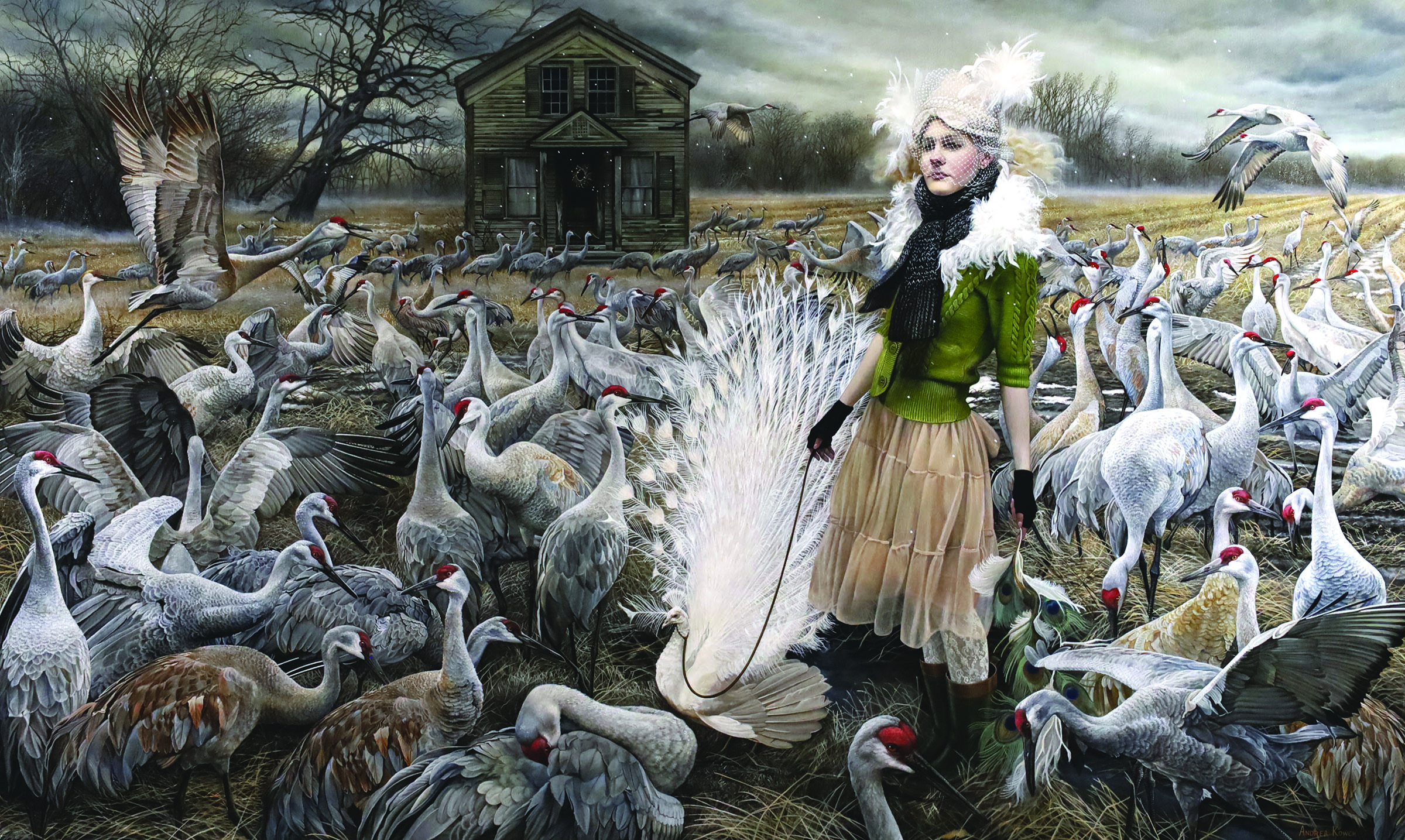 Woman Artist Featured in Donated Works and New Exhibition, Andrea Kowch, The Courtiers, 2016