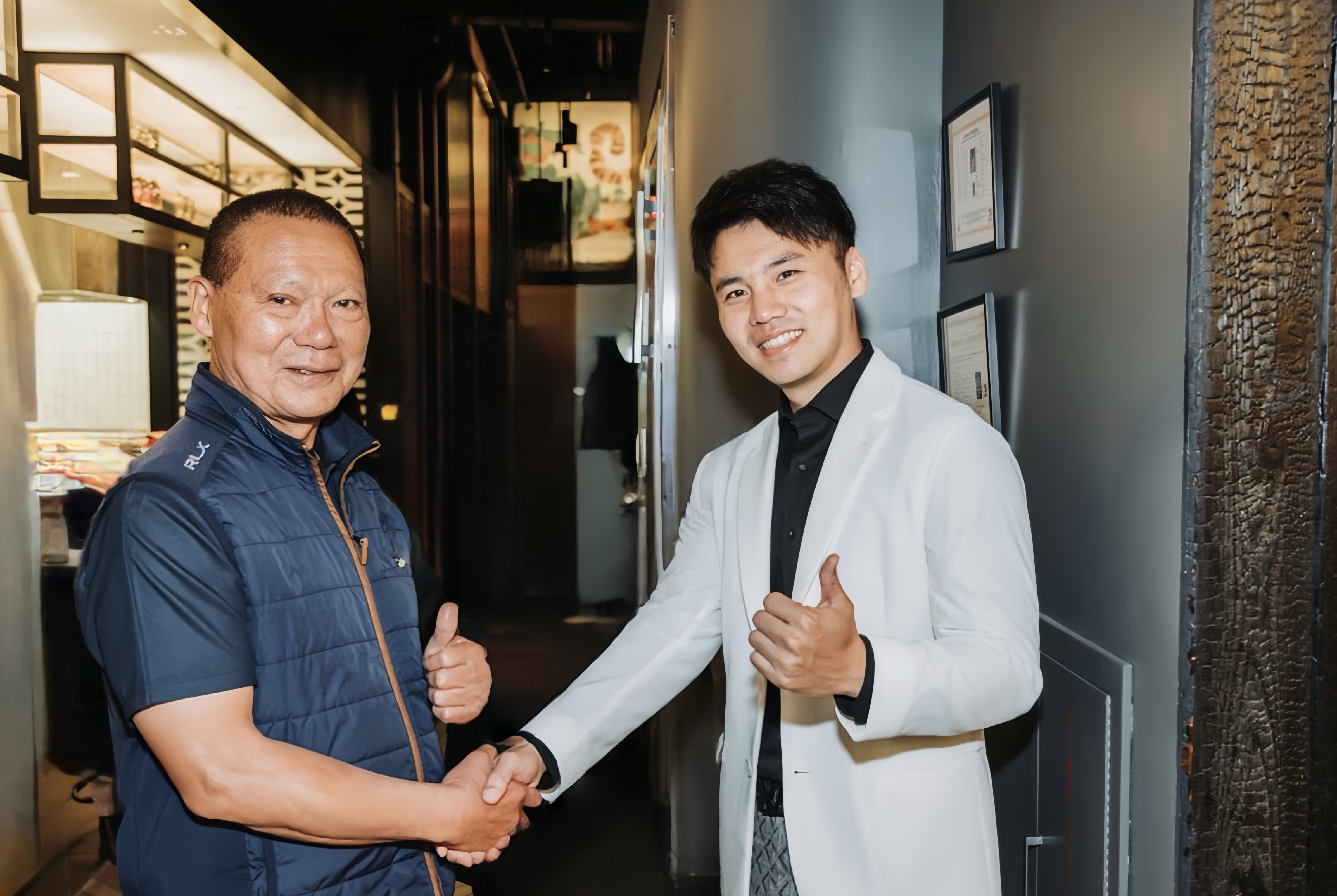 Shinnosuke Murakami of S Foods Inc. and Haibin Yang of Chubby Group at NIKU X Los Angeles