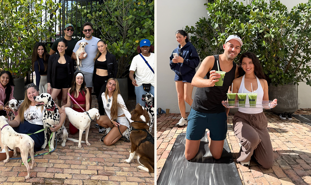 ODYWELLE team and Miami Beach community members gather at a local outdoor event.